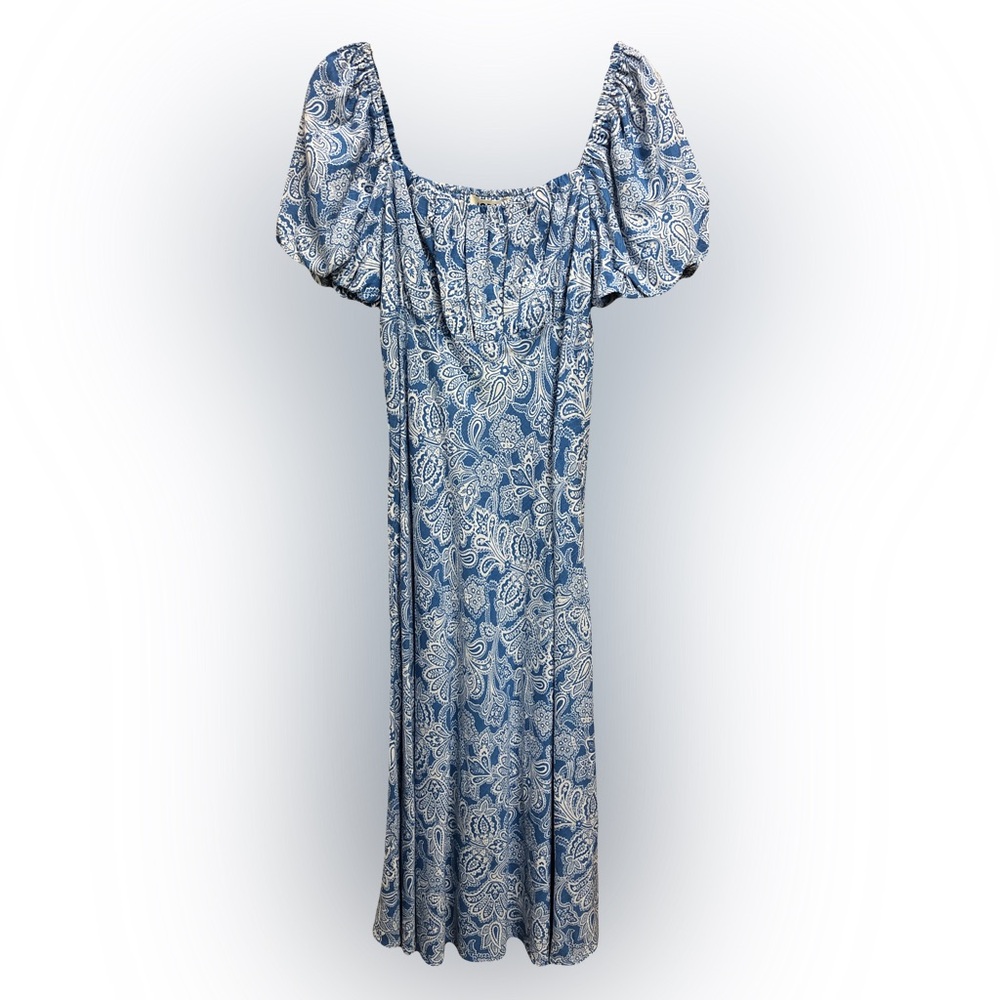 Boden Blue and White Scoop Neck Sundress